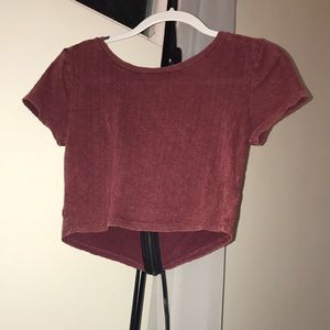 silence + Noise red crop tee